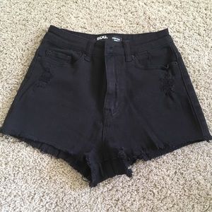 UO BDG black high rise cheeky denim shorts Size 25